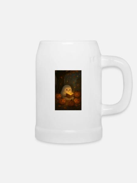 Halloween Geist im Herbst - Bierkrug - Weiß