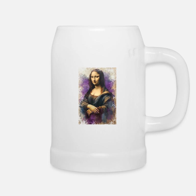 Monna Lisa rivisitata - olio su tela - Boccale per birra - bianco