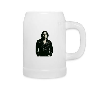 Oscar Wilde as a punk rocker - Beer Mug - white - Right