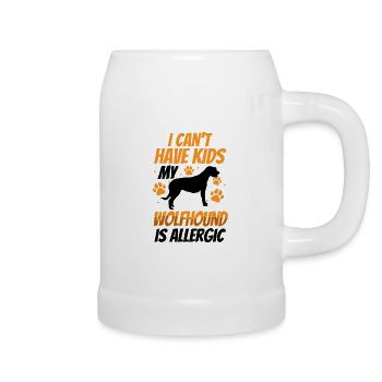 Irish Wolfhound est allergique - Chope en céramique - blanc - Droite