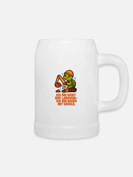 Ich_bin_nicht_nur_Langsam_Ich_bin_Bauen_mit_ged - Bierkrug - Weiß
