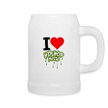 I Love Hip Hop Music - Beer Mug - white - Right