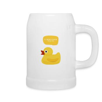 Feathered. Focused. Fabulous Duck Design - Beer Mug - white - Right