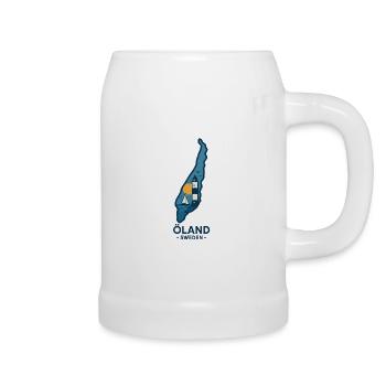 Phare d’Öland et coucher de soleil - Chope en céramique - blanc - Droite