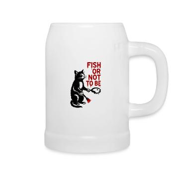 Poisson ou pas être chat - Chope en céramique - blanc - Droite