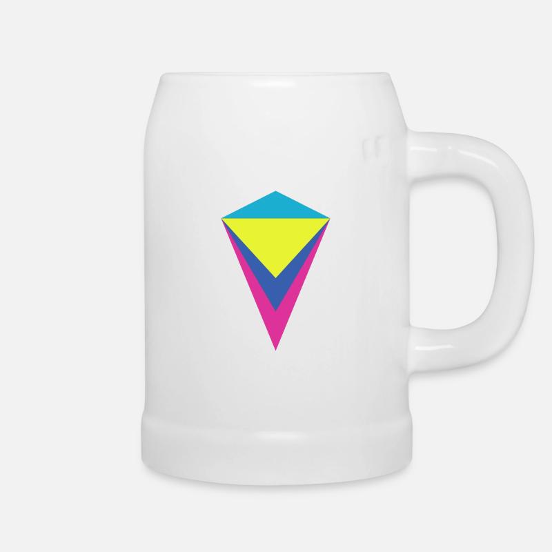 Multi-layered neon diamond - Beer Mug - white