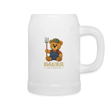 T-shirt fermier – Amour pur de la campagne avec l’ours du fermier - Chope en céramique - blanc - Droite