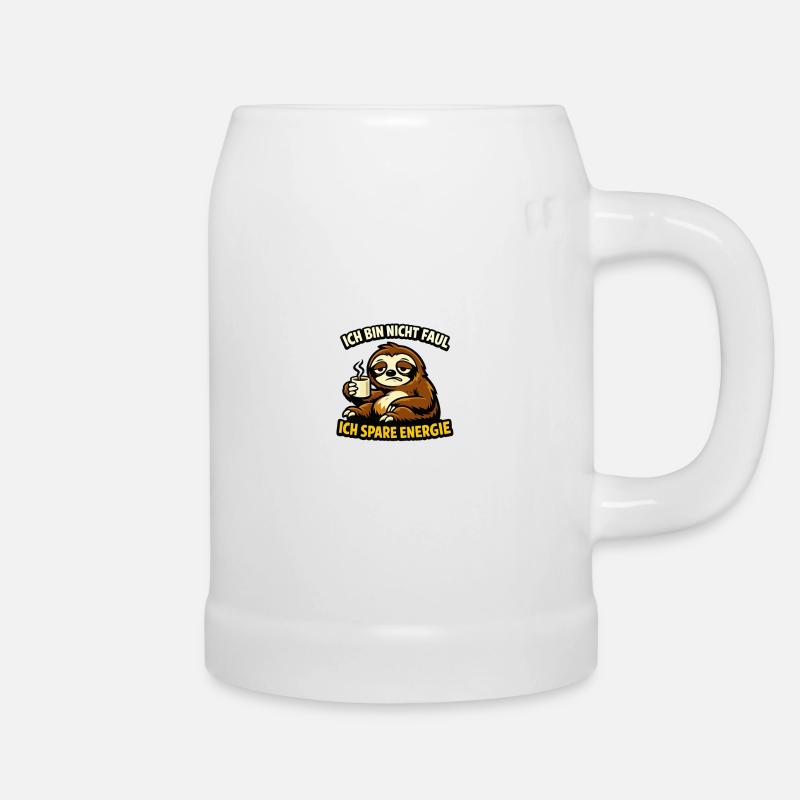 I'm not lazy – I save energy | Fun - Beer Mug - white