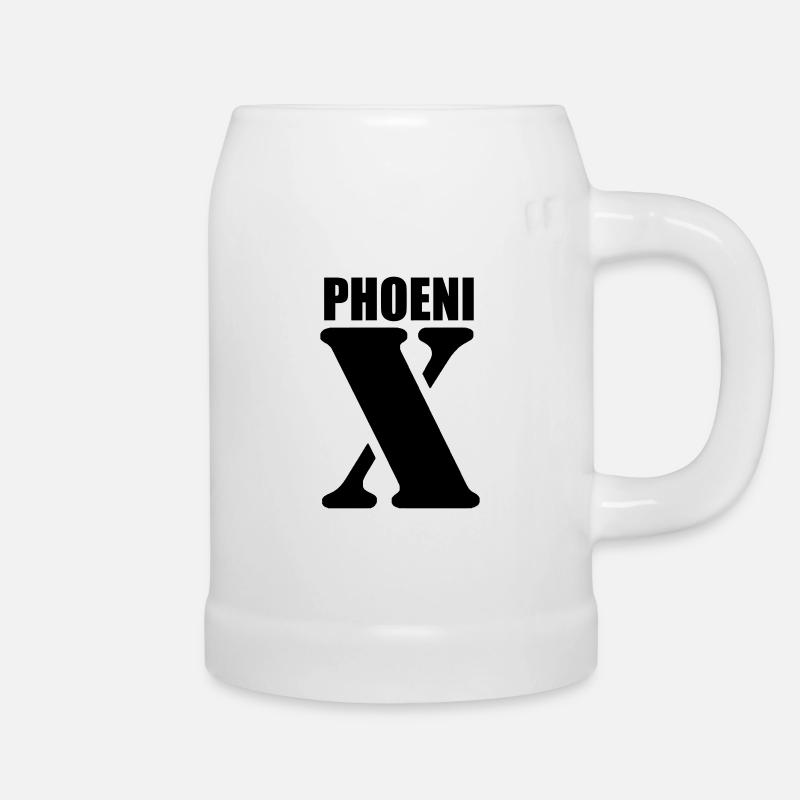 Phoenix – First Name Design | Minimal Typography - Beer Mug - white