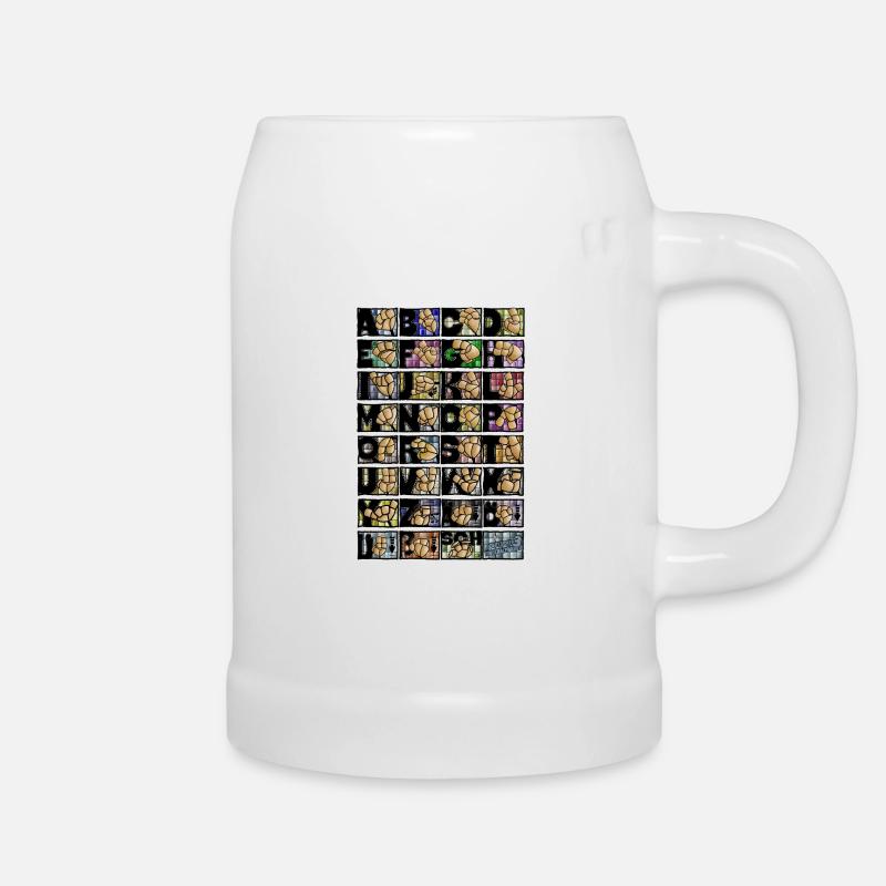 Deutsches Fingeralphabet 3 / - Bierkrug - Weiß