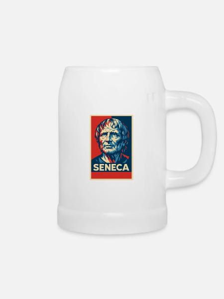 Seneca Pop Art Porträt - Bierkrug - Weiß