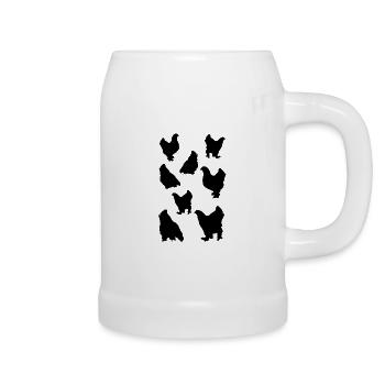 Hen club in black - Beer Mug - white - Right