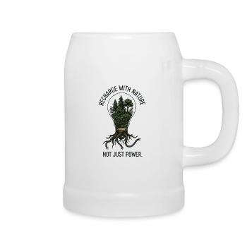 Eco-Surrealism: Recharge with Nature Lightbulb - Beer Mug - white - Right