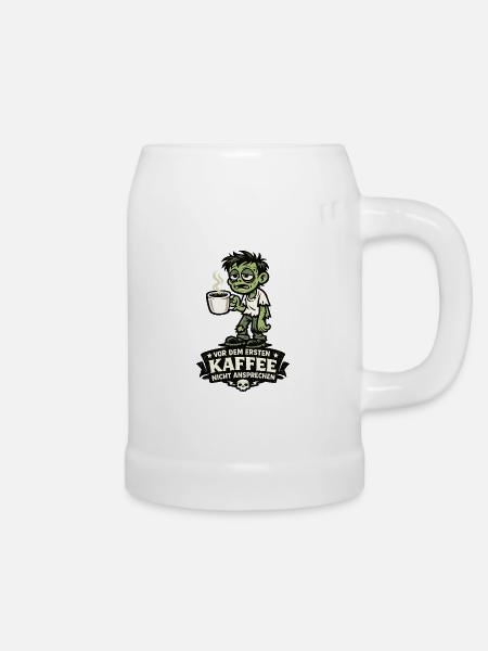 Erstkaffee Zombie: Nicht ansprechen - Bierkrug - Weiß