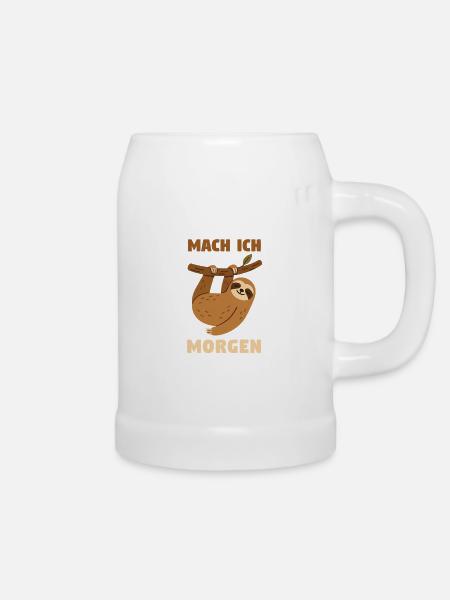 Mach ich morgen - Bierkrug - Weiß