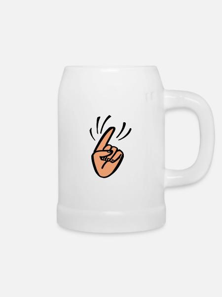 Finger Waggle - Bierkrug - Weiß
