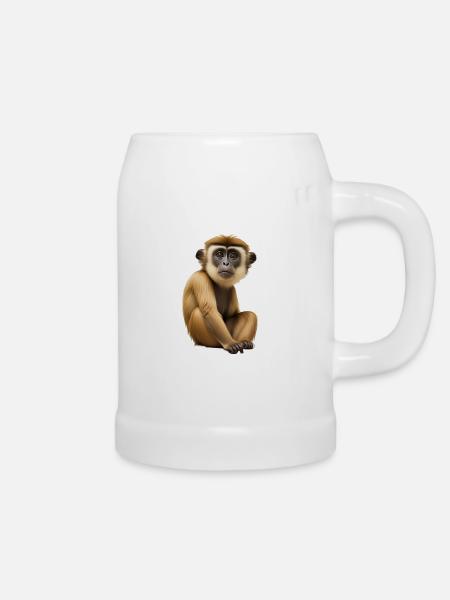 Gibbon-Äffchen - Bierkrug - Weiß