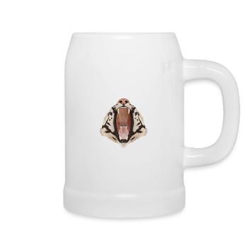 Tiger Polygon mit offenem Maul - Bierkrug - Weiß - Rechts