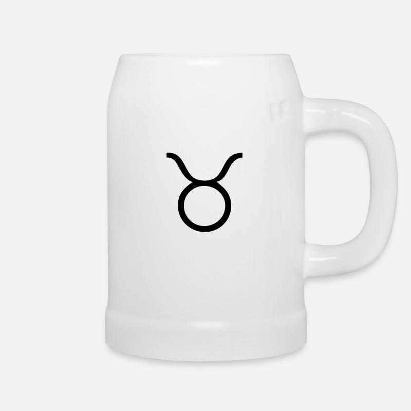 Stier-Symbol - Bierkrug - Weiß