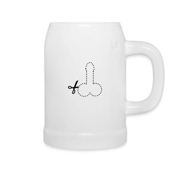 dashed_cut_out_penis_1c - Bierkrug - Weiß - Rechts