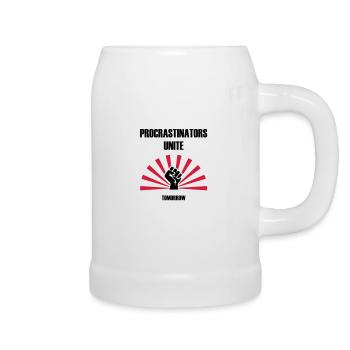 Procrastinators unite... tomorrow - Bierkrug - Weiß - Rechts