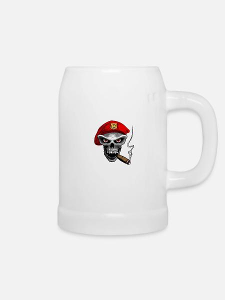 peace army skull - Bierkrug - Weiß