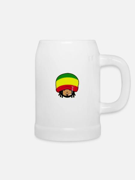 2 Rastaman - Bierkrug - Weiß