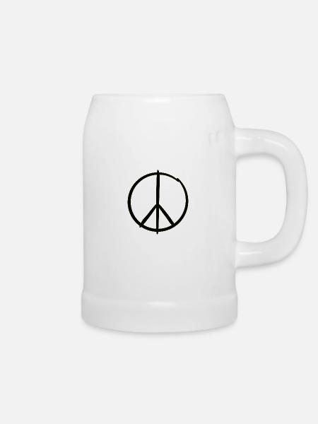 Peacezeichen - Bierkrug - Weiß