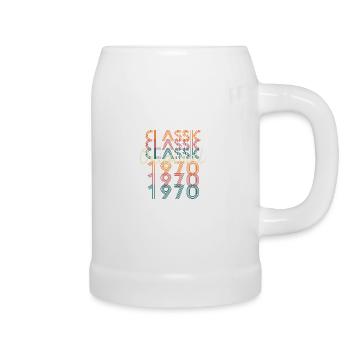 Cadeau d'anniversaire original des années 1970 - Chope en céramique - blanc - Droite
