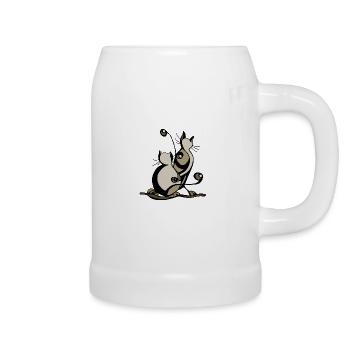 Chats - Chope en céramique - blanc - Droite