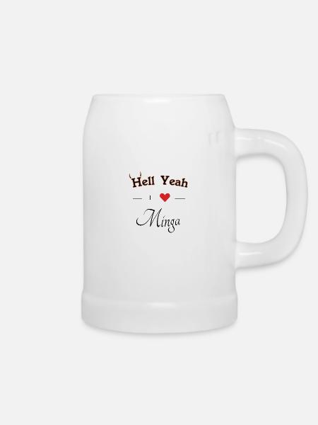 hell yeah i love minga - Bierkrug - Weiß