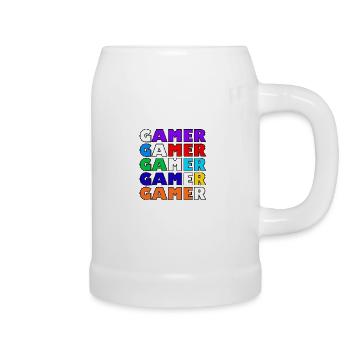 Gamer blanc multicolore retro - Chope en céramique - blanc - Droite