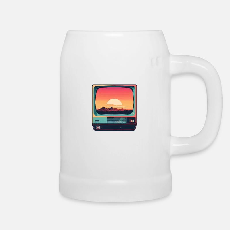 RETRO - Beer Mug - white