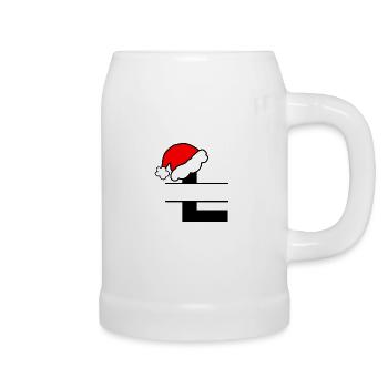 Weihnachtsalphabet Buchstabe L zum Personalisieren - Bierkrug - Weiß - Rechts