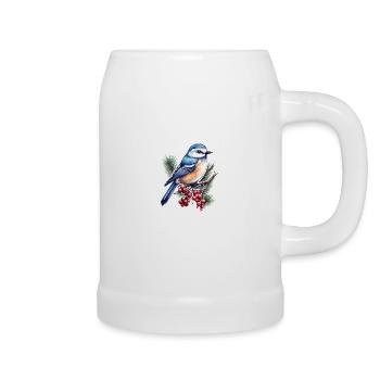 Spechtmeise Kleiber - Bierkrug - Weiß - Rechts