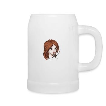 fille - Chope en céramique - blanc - Droite