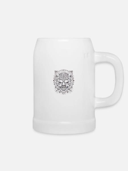 Barocker Totenkopf Majestät - Bierkrug - Weiß