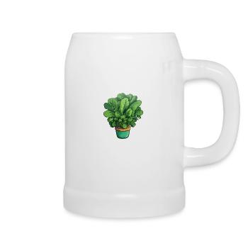 Épinards en pot - Chope en céramique - blanc - Droite