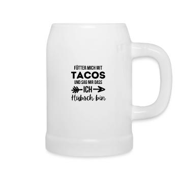Feed me tacos, I'm pretty! - Beer Mug - white - Right
