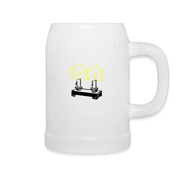 Bougies 02 - Chope en céramique - blanc - Droite