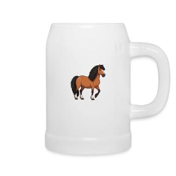 Icelandic pony reel - Beer Mug - white - Right