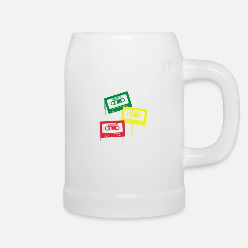 Roots, Rock, Reggae - Bierkrug - Weiß