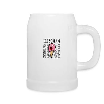 Ice Scream, jeu de mots à crème glacée amusant - Chope en céramique - blanc - Droite