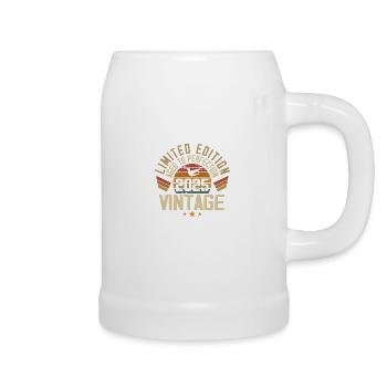 Jahrgang 2025 Retro 2025 Geburtstagsgeschenk - Bierkrug - Weiß - Rechts
