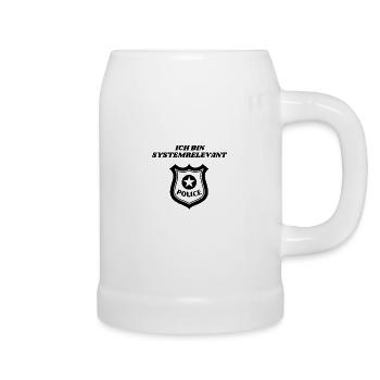 Ich bin systemrelevant Polizei Weiße Edition - Bierkrug - Weiß - Rechts