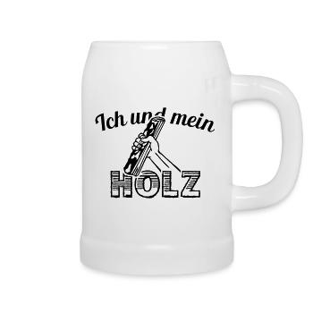 Ich und mein Holz - pur 1 - Bierkrug - Weiß - Rechts