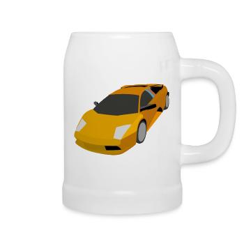 race car - Beer Mug - white - Right