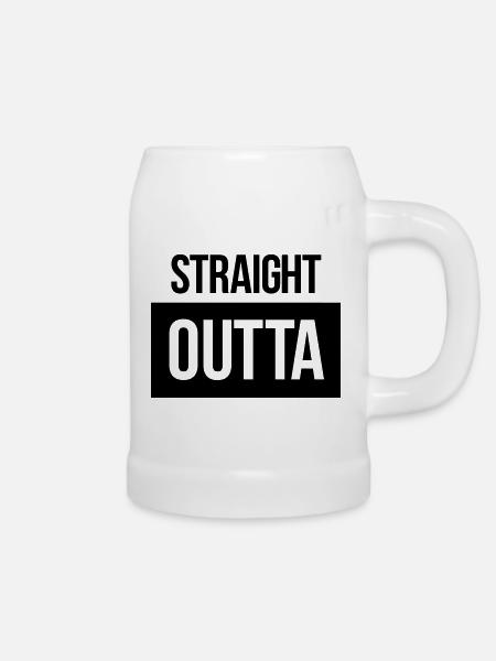 straight outta - Bierkrug - Weiß