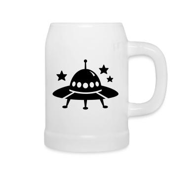 ufo - Bierkrug - Weiß - Rechts