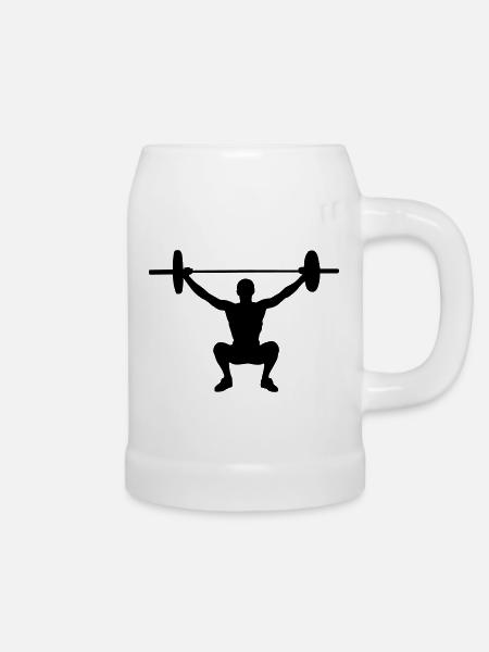 Lifting Weights - Bierkrug - Weiß